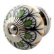 Pea Green Ceramic Floral Dresser Knob